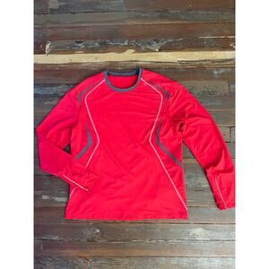 Lululemon Men’s XL Red Long Sleeve Athletic Running Shirt Reflective Logo